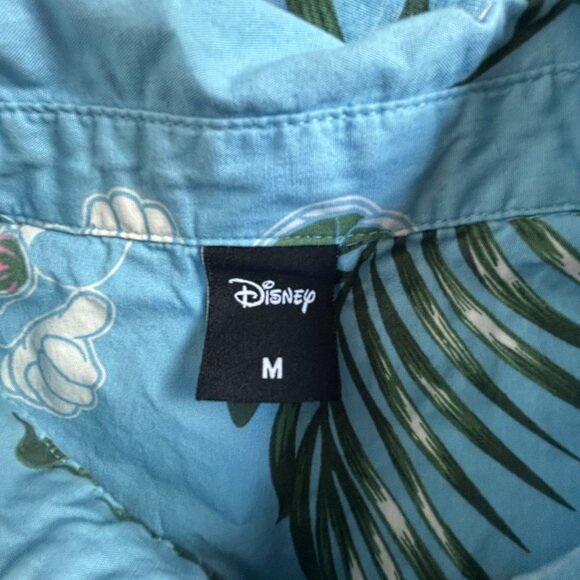 Neff Disney Hawaiian Shirt Mens Medium Blue Mickey Mouse Floral Button Up Camp - Picture 3 of 8
